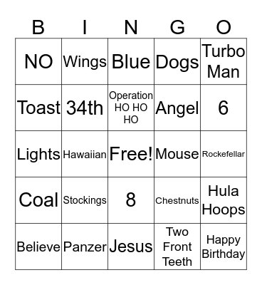 Christmas Bingo 2017 Bingo Card