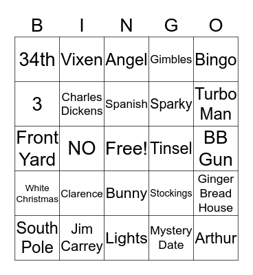 Christmas Bingo 2017 Bingo Card