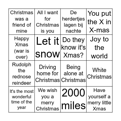 Kerstbingo Card