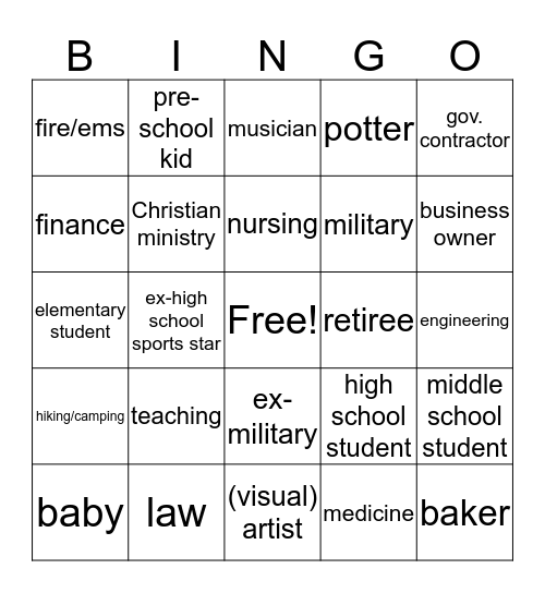 Church Plant Christmas Bingo Card