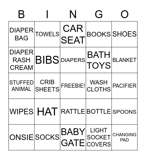 Baby Bingo Card