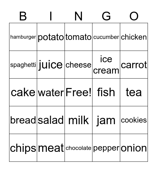 Christmas Feast  Bingo Card