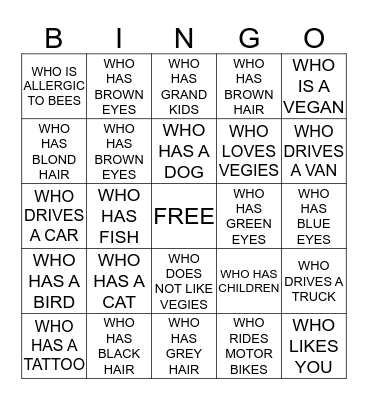 HOLIDAY BINGO Card