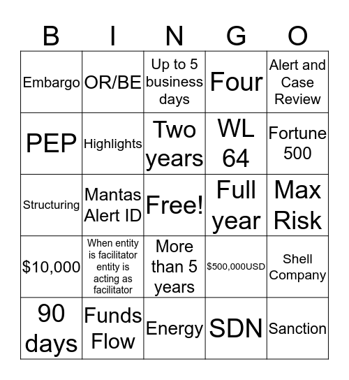 Holiday Bingo! Bingo Card