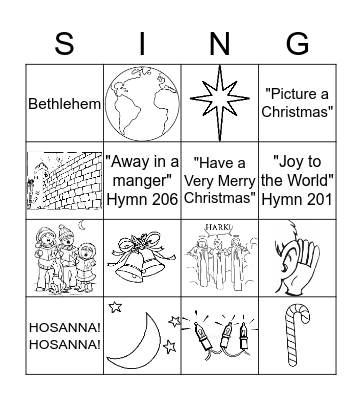 CHRISTMAS SING-O Bingo Card