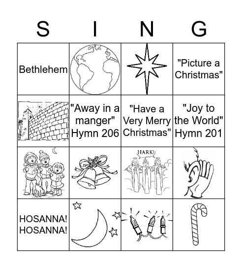 CHRISTMAS SING-O Bingo Card