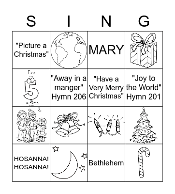 CHRISTMAS SING-O Bingo Card