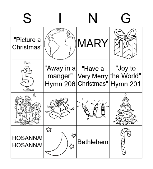 CHRISTMAS SING-O Bingo Card