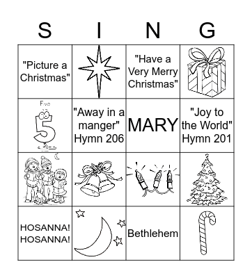 CHRISTMAS SING-O Bingo Card