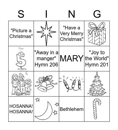 CHRISTMAS SING-O Bingo Card