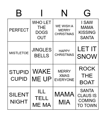 HO HO HO Bingo Card