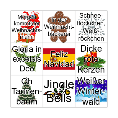 Weihnachtslieder Bingo Harmonie Kids Bingo Card