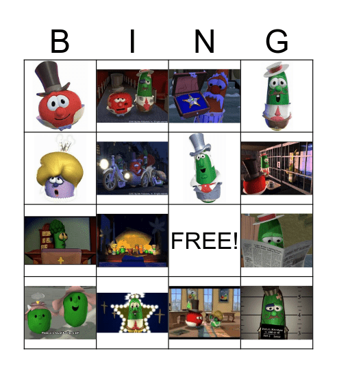 VeggieTales Star of Christmas Bingo Card