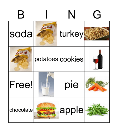 Food Bingo Card