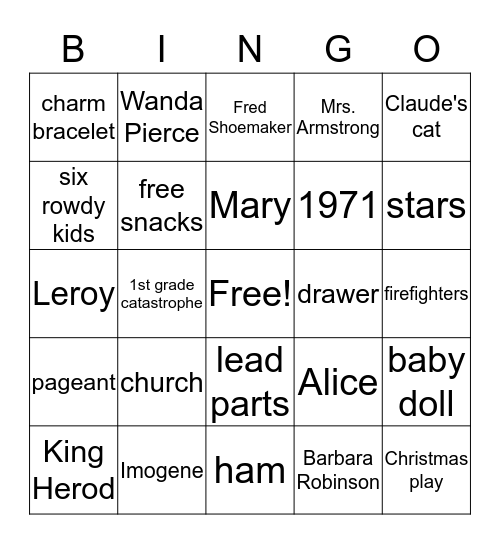 The Best Christmas Party Ever Bingo Card