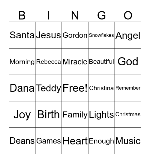 Merry Christmas! Bingo Card