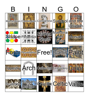 Medieval Art Bingo Card