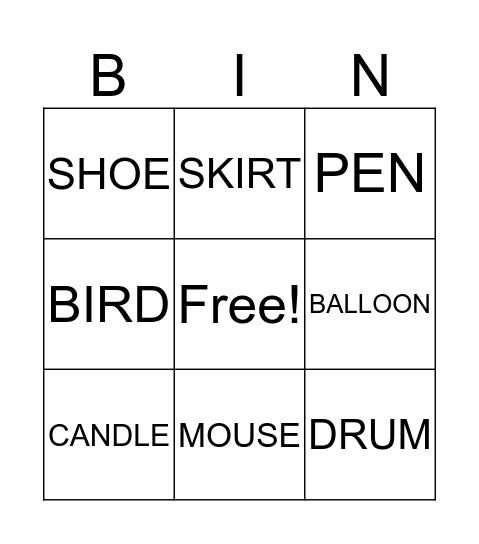 Happy House Bingo Card