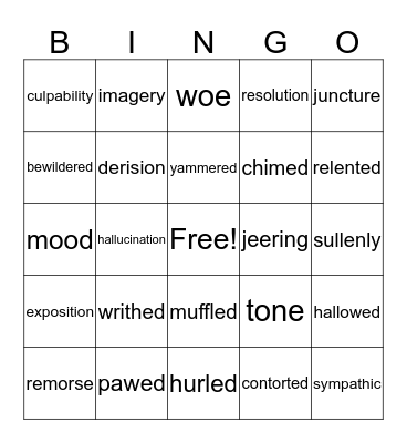 Vocabulary Bingo Card