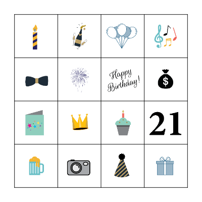 Hayden 21st Birthday Bingo Card