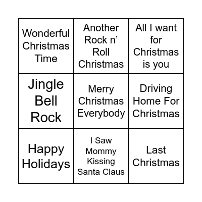 Xmas - Bingo Card