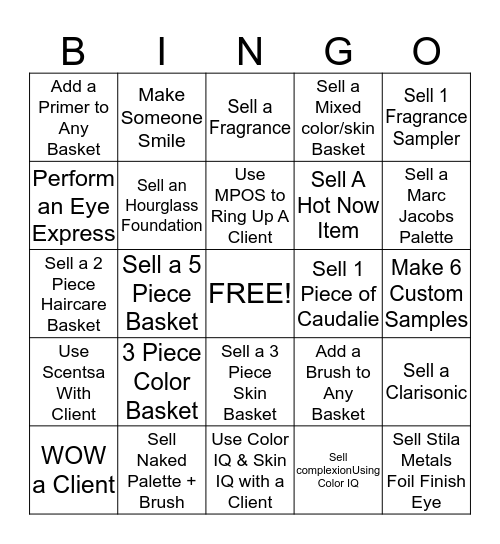 Beauty Bingo! Bingo Card