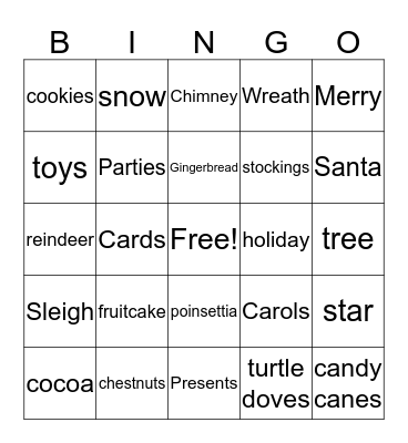 Christmas Bingo Card