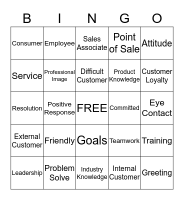 Customer Service BINGO  Bingo Card