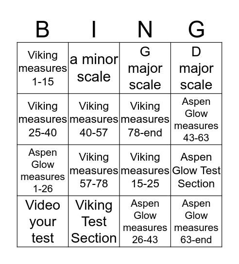Practice Bingo 7th/8th Bingo Card