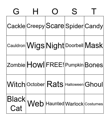 Halloween Bingo Card