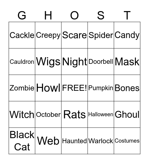 Halloween Bingo Card