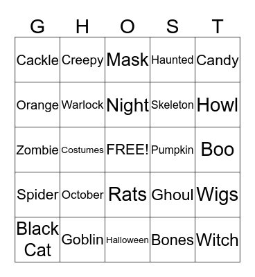 Halloween Bingo Card