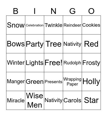 Christmas Bingo Card