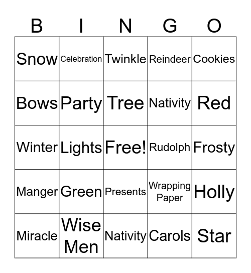 Christmas Bingo Card