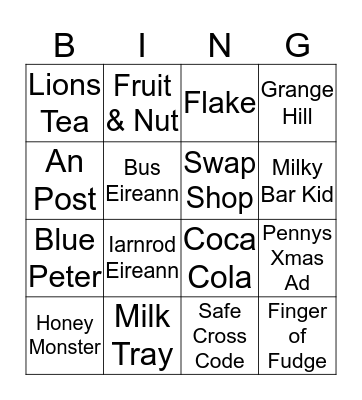 TV & XMAS ADS Bingo Card