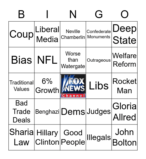 FOX NEWS! Bingo Card