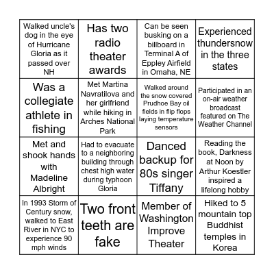 CPC Holiday Party Trivia Bingo Card