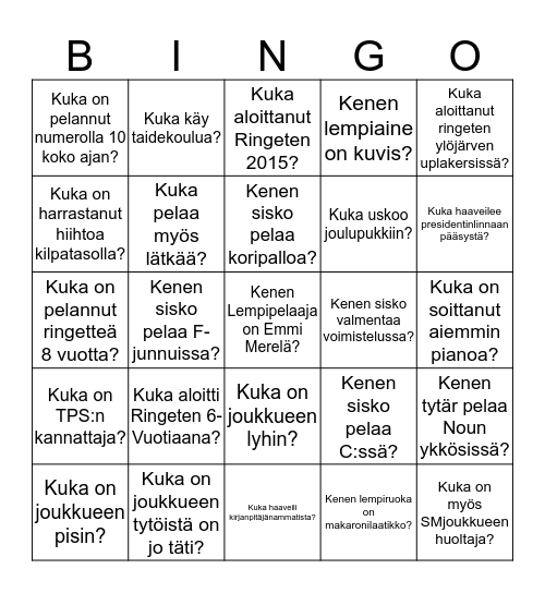 BLDNOU BINGO  Bingo Card