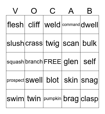 Fourth Grade Bingo Card