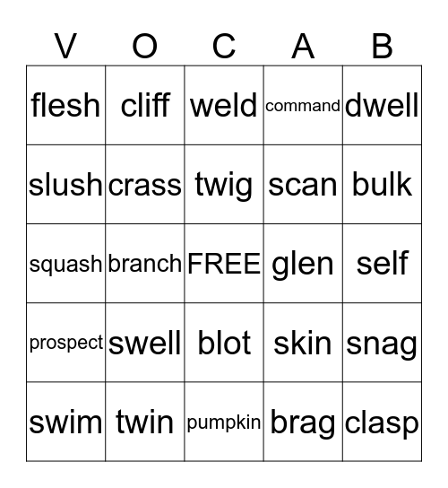 Fourth Grade Bingo Card