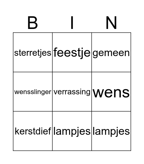 Een kerstverhaal Bingo Card