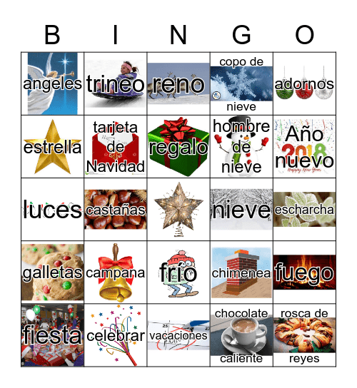 Bingo de Español Bingo Card