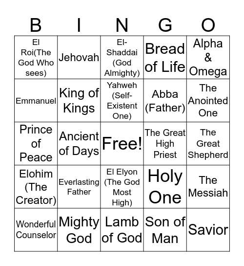 Happy Birthday Jesus! Bingo Card