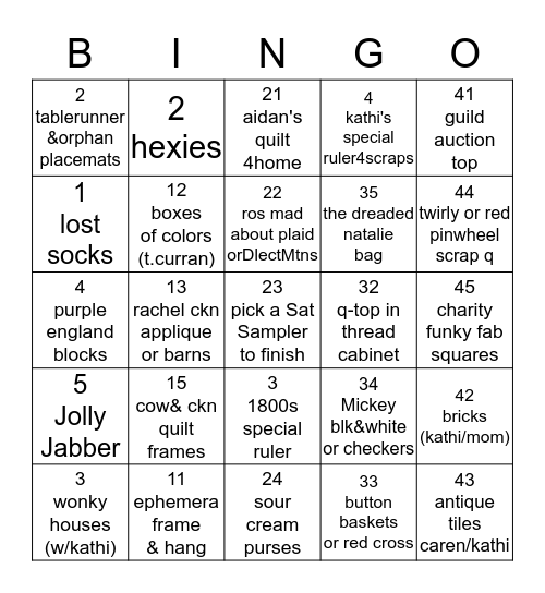 2*0*1*8*******Q*U*I*L*T*******U*F*O       Bingo Card