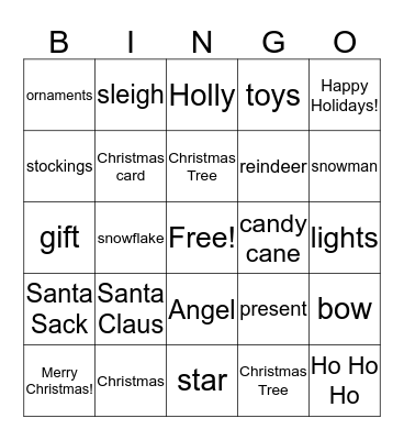 Christmas Bingo Card