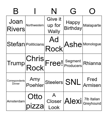 Almost home... Bingo Card
