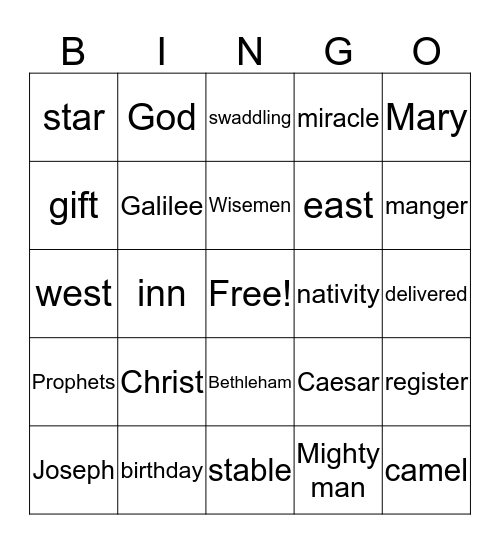 Christmas Bingo Card