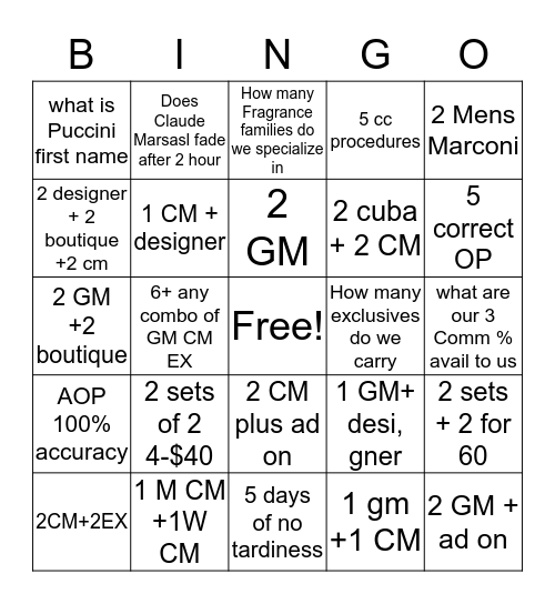 North Bend #49 Bingo Card