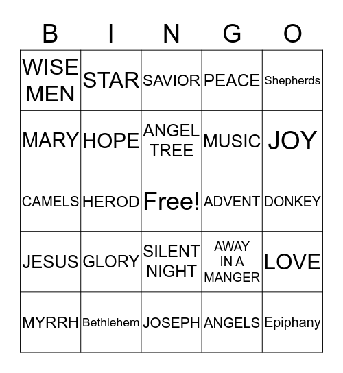 Borchers Christmas Bingo Card