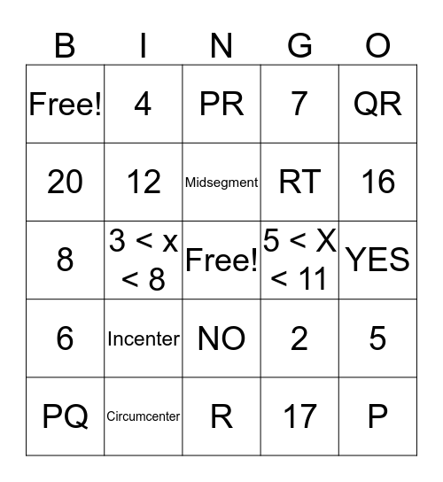 CH 5 Review Bingo Card